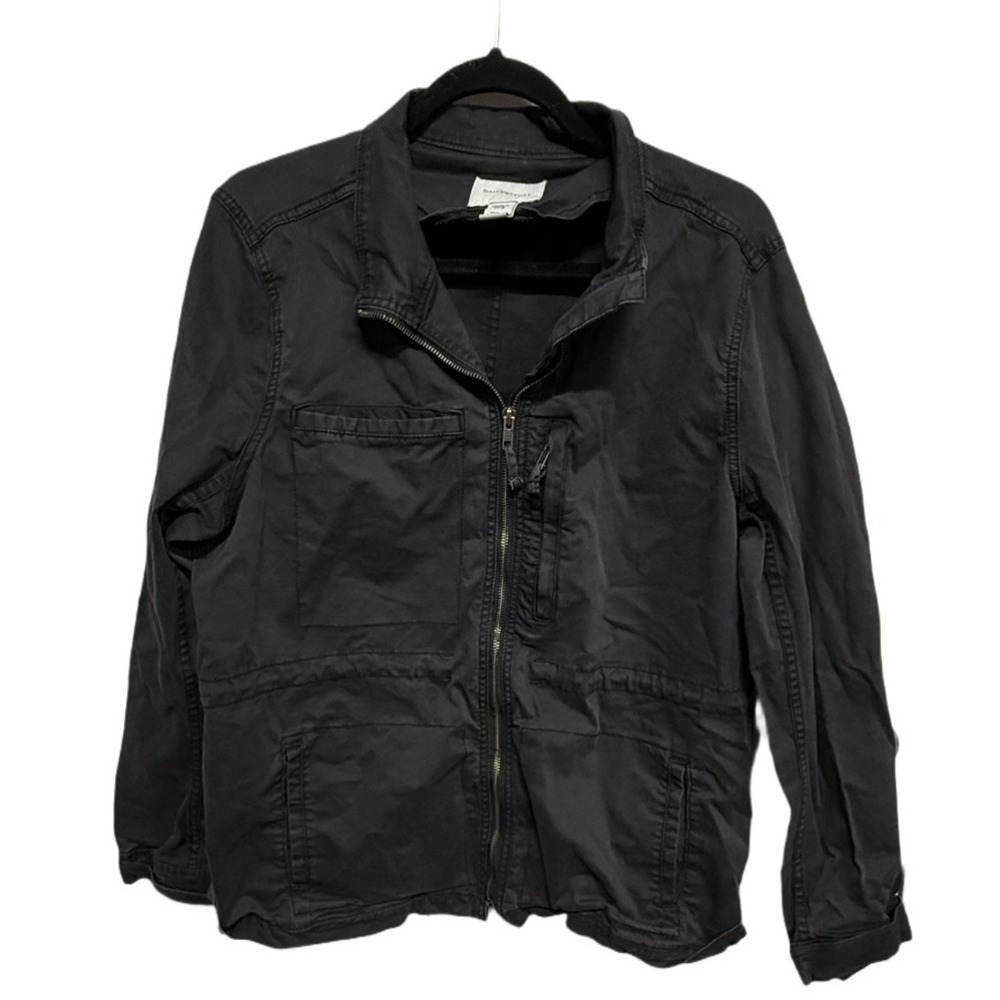 Womens Daily Ritual Jacket Charcoal Gray Size 14 Military Cargo Full Zip Up